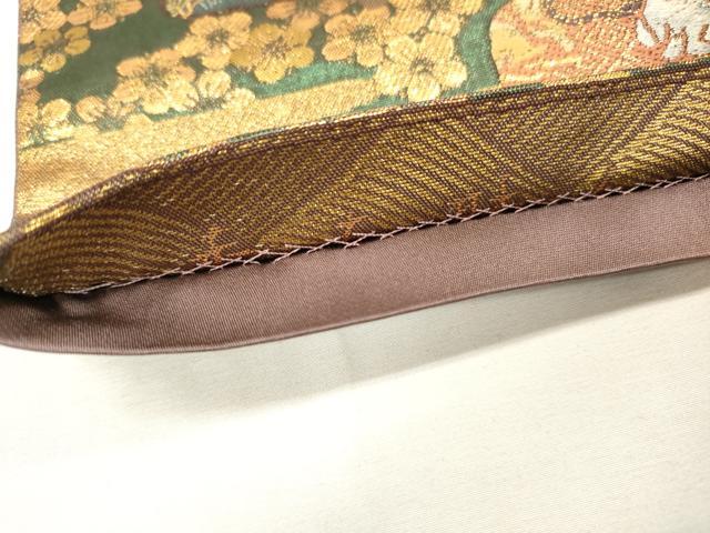 平和屋着物▼六通柄袋帯 仕覆花文 金糸 正絹 逸品 DABH7001fe