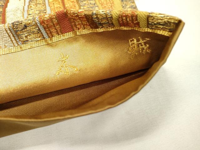 平和屋着物▼六通柄袋帯 本賊 金糸 正絹 逸品 DABH7019fe