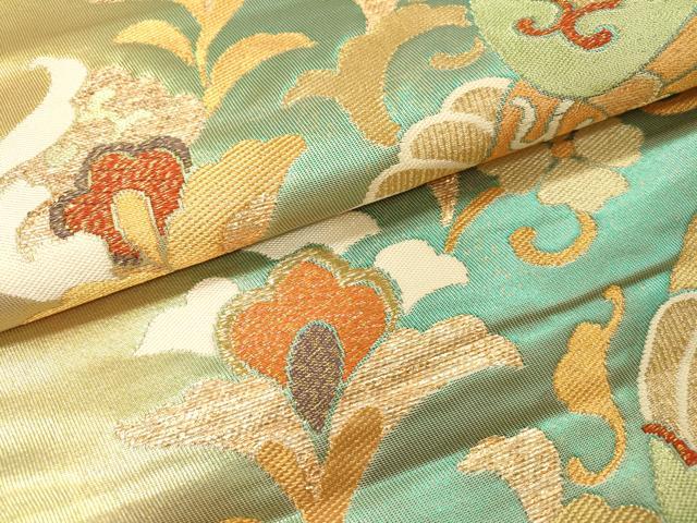 平和屋着物▼六通柄袋帯 彩慶鳳凰文 金糸 正絹 逸品 DABH7102fe