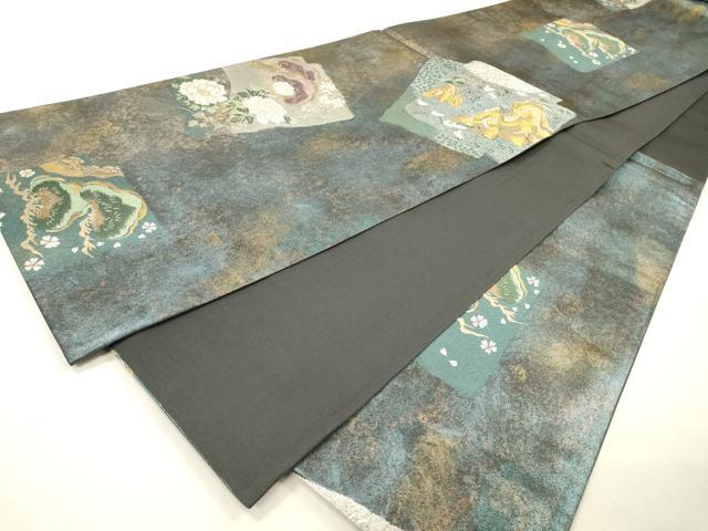 平和屋着物▼六通柄袋帯 唐織 松島香重ね 金銀彩 引箔 正絹 逸品 DABH7140fe