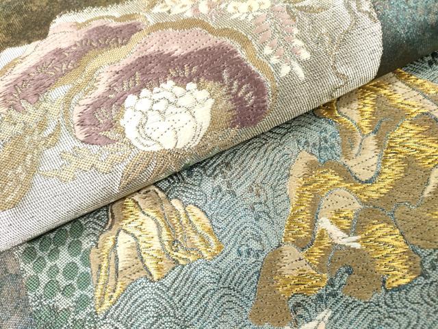 平和屋着物▼六通柄袋帯 唐織 松島香重ね 金銀彩 引箔 正絹 逸品 DABH7140fe