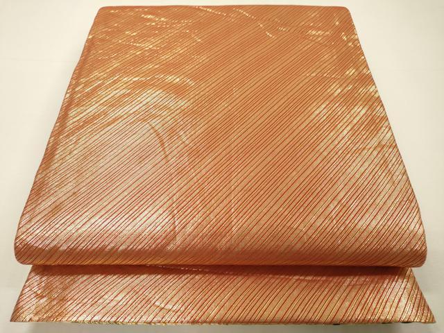 平和屋着物▼佐賀錦 両面 六通柄袋帯 流水花文 金糸 正絹 逸品 DABH7173fe