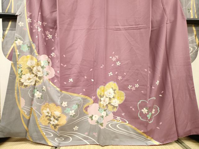 平和屋着物●豪華振袖 駒刺繍 舞桜 金彩 正絹 逸品 DABH7177fe