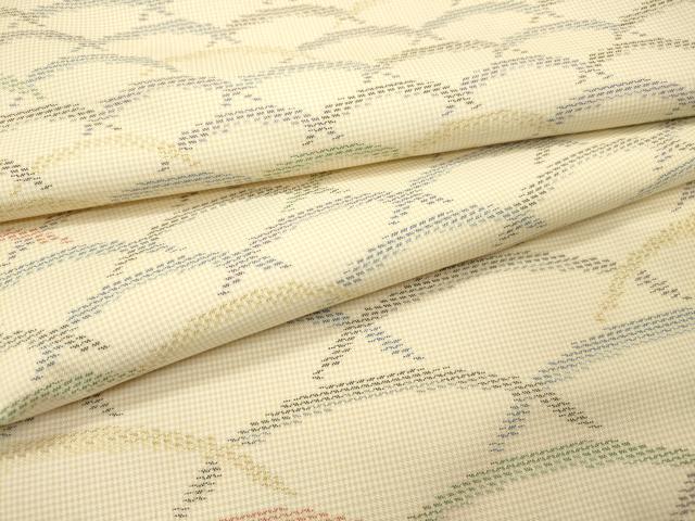 平和屋着物●本場大島紬 白大島 訪問着 芝文 正絹 逸品 未使用 DABH7184fe