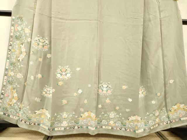 平和屋着物●訪問着 駒刺繍 花唐草文 金彩 正絹 逸品 DABH7188fe
