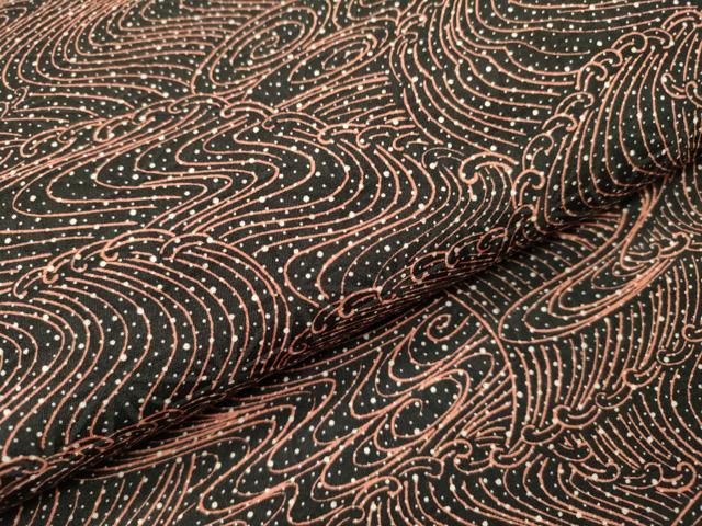 平和屋着物●銀座きしや 九寸開き名古屋帯 流水文 黒地 正絹 逸品 DABH7194fe