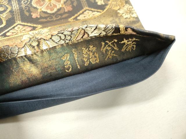 平和屋着物▼六通柄袋帯 名物裂華文 引箔 正絹 逸品 DABH7224fe