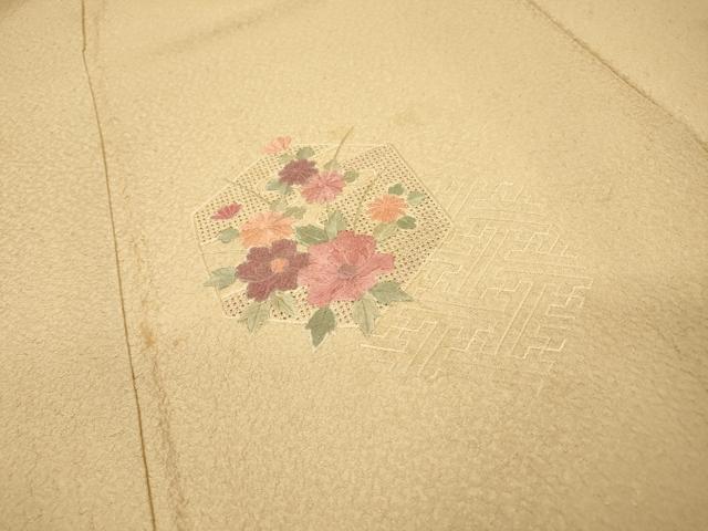 平和屋着物▼中国三大刺繍 スワトウ刺繍 汕頭刺繍 総刺繍 訪問着 亀甲花文 暈し染 正絹 逸品 DABH7249fe
