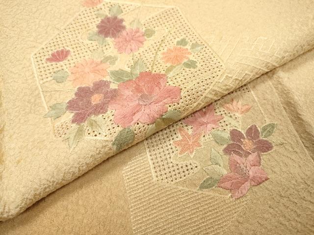 平和屋着物▼中国三大刺繍 スワトウ刺繍 汕頭刺繍 総刺繍 訪問着 亀甲花文 暈し染 正絹 逸品 DABH7249fe