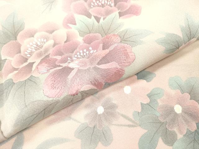 平和屋着物▼訪問着 刺繍 手描き 枝花 暈し染 正絹 逸品 未使用 DABH7252fe