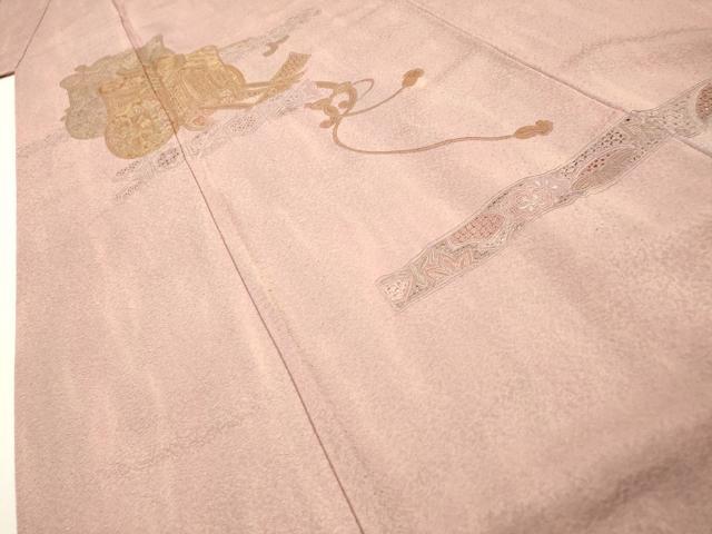 平和屋着物▼中国三大刺繍 スワトウ刺繍 汕頭刺繍 相良刺繍 総刺繍 訪問着 御所車 暈し染 金彩 正絹 逸品 DABH7267fe