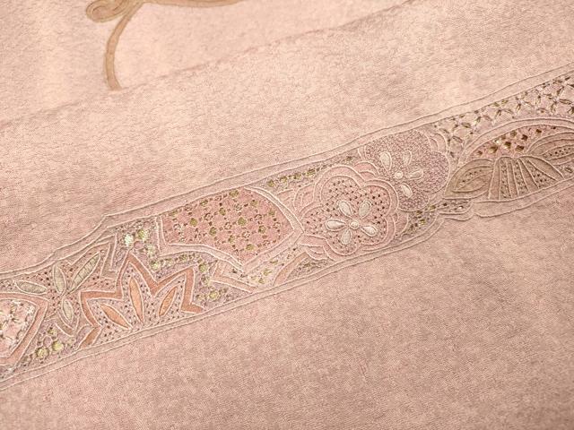 平和屋着物▼中国三大刺繍 スワトウ刺繍 汕頭刺繍 相良刺繍 総刺繍 訪問着 御所車 暈し染 金彩 正絹 逸品 DABH7267fe