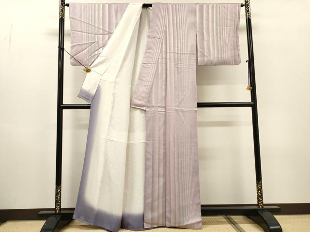 平和屋着物▼上質な小紋 間道地紋 暈し染 正絹 逸品 DABH7268fe