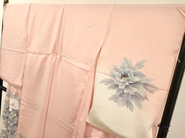 平和屋着物▼訪問着 作家物 手描き 薔薇 暈し染 仮絵羽 正絹 逸品 未使用 DABH7274fe