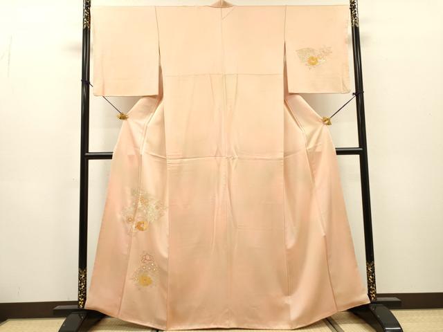 平和屋着物▼中国三大刺繍 相良刺繍 総刺繍 訪問着 地紙重ね椿花文 暈し染 正絹 逸品 DABH7282fe
