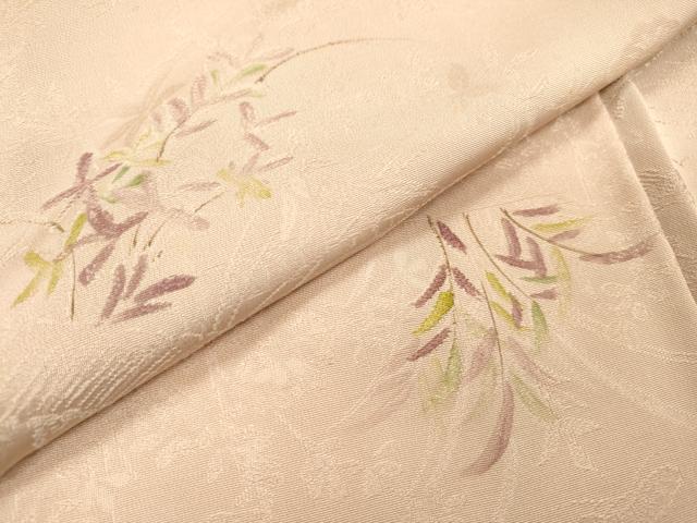 平和屋着物●上質な小紋 地紋起こし 草葉文 暈し染 正絹 逸品 DABH7283fe