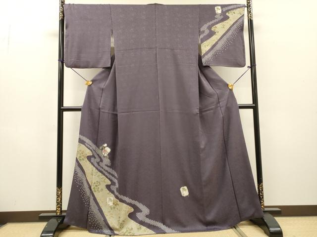 平和屋着物▼訪問着 刺繍 絞り 流水色紙花文 金彩 正絹 逸品 DABH7287fe