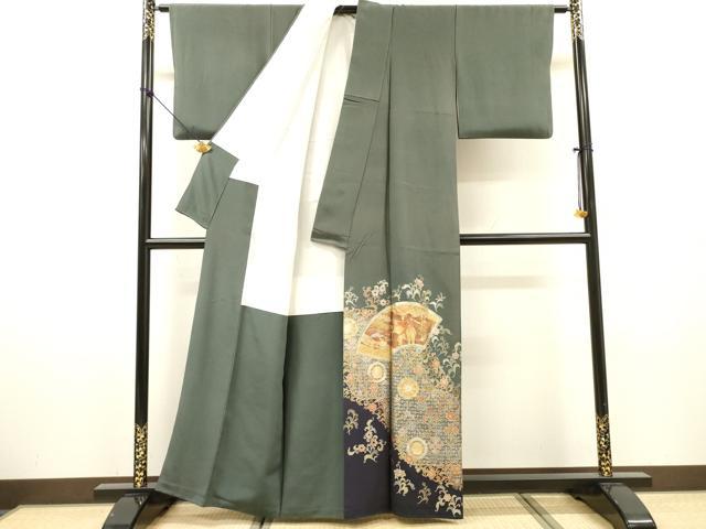 平和屋着物▼TOKI志すい キモノモードオリジナルブランド 色留袖 地紙人物花唐草文 暈し染 金銀彩 正絹 逸品 DABH7294fe