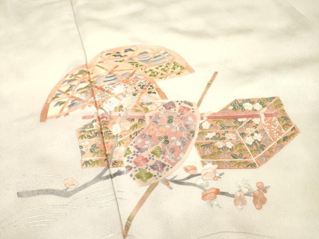 平和屋着物▼訪問着 総刺繍 籬花文 暈し染 正絹 逸品 DABH7299fe