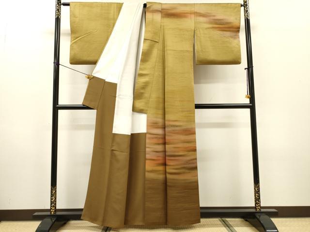平和屋着物▼訪問着 霞箔散らし 暈し染 金彩 正絹 逸品 DABH7302fe