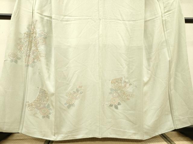 平和屋着物▼中国三大刺繍 スワトウ刺繍 汕頭刺繍 相良刺繍 総刺繍 訪問着 几帳花文 金糸 正絹 逸品 DABH7307fe