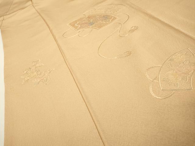 平和屋着物▼中国三大刺繍 スワトウ刺繍 汕頭刺繍 総刺繍 色留袖 地紙花文 正絹 逸品 DABH7314fe