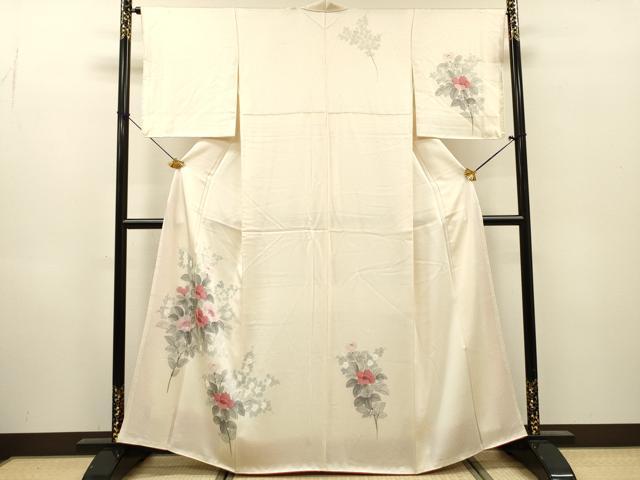 平和屋着物▼訪問着 手描き 枝花 正絹 逸品 DABH7316fe