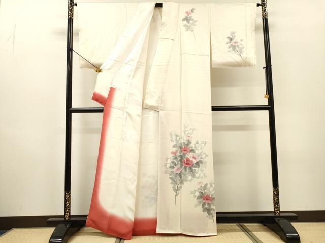 平和屋着物▼訪問着 手描き 枝花 正絹 逸品 DABH7316fe