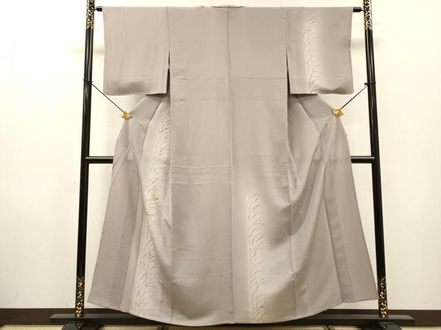 平和屋着物▽訪問着 単衣 駒刺繍 草葉丸文 暈し染 金彩 正絹 逸品 DABH7324fe