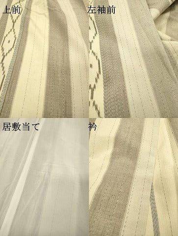 平和屋着物▽上質な紬 単衣 間道 正絹 逸品 DABH7336fe