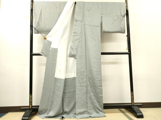 平和屋着物●訪問着 総刺繍 流水花文 金糸 ロング丈 正絹 逸品 DABH7381fe