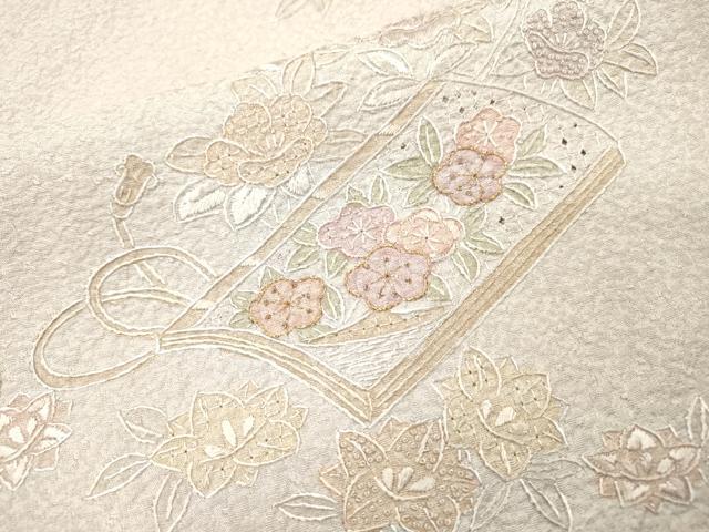 平和屋着物▼中国三大刺繍 スワトウ刺繍 汕頭刺繍 相良刺繍 総刺繍 訪問着 冊子花文 金糸 正絹 逸品 DABH7383fe