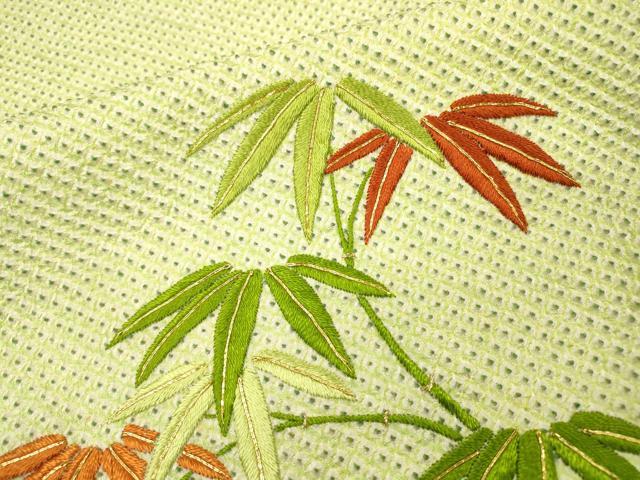 平和屋着物▼訪問着 総絞り 刺繍 笹菊花文 金糸 正絹 逸品 DABH7384fe