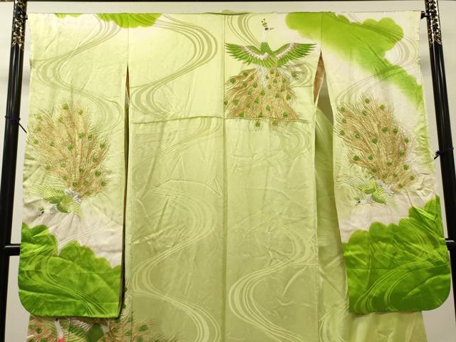 平和屋着物▼豪華振袖 総刺繍 孔雀 金銀糸 正絹 逸品 DABH7393fe
