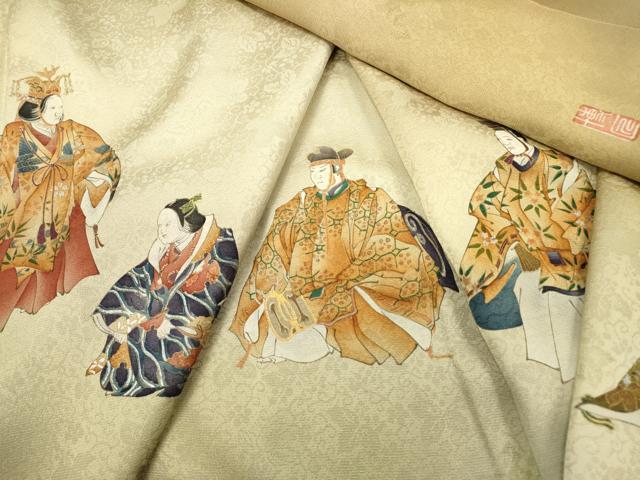 平和屋着物▼訪問着 作家物 手描き 人物文 暈し染 金銀彩 正絹 逸品 DABH7395fe