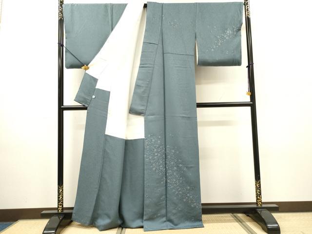 平和屋着物●訪問着 総刺繍 流水花文 金糸 正絹 逸品 未使用 DABH7398fe