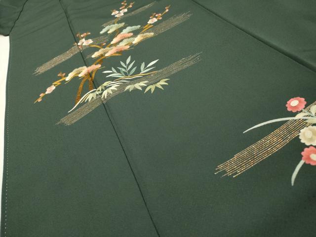 平和屋着物▼訪問着 総刺繍 霞花松文 正絹 逸品 DABH7399fe