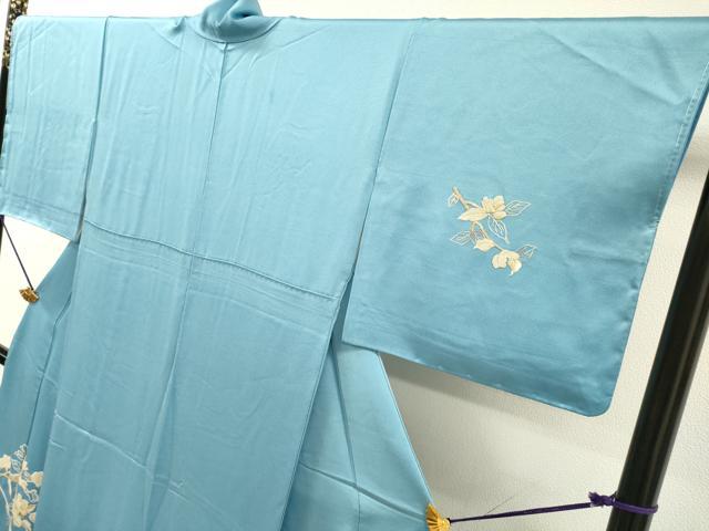 平和屋着物●中国三大刺繍 相良刺繍 総刺繍 訪問着 枝花 銀糸 正絹 逸品 未使用 DABH7400fe
