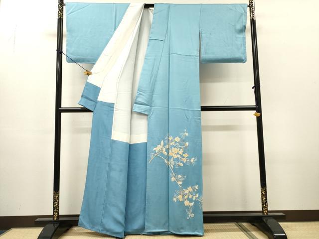 平和屋着物●中国三大刺繍 相良刺繍 総刺繍 訪問着 枝花 銀糸 正絹 逸品 未使用 DABH7400fe