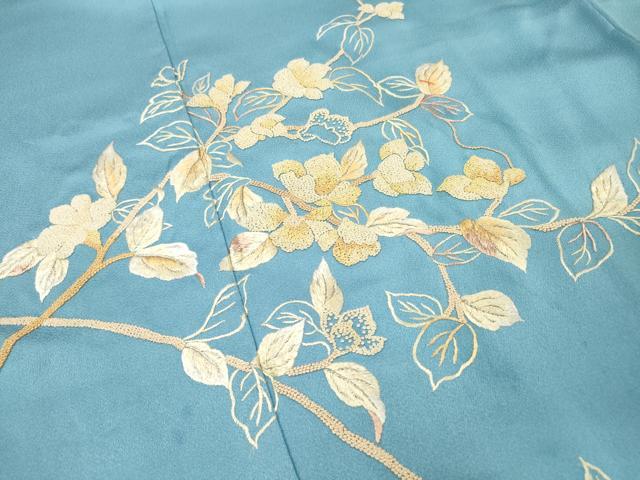 平和屋着物●中国三大刺繍 相良刺繍 総刺繍 訪問着 枝花 銀糸 正絹 逸品 未使用 DABH7400fe