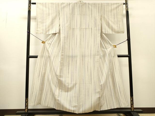 平和屋着物▽上質なお召 単衣 変わり間道 正絹 逸品 DABH7412fe
