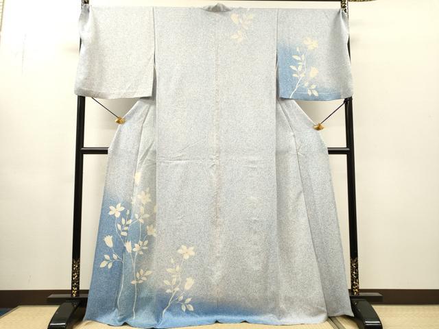 平和屋着物▽訪問着 単衣 枝花 金彩 ロング丈 正絹 逸品 DABH7423fe