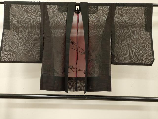 平和屋着物▽羽織 スリーシーズン 春夏秋 塵除け 総刺繍 笹竹文 正絹 逸品 DABH7451fe