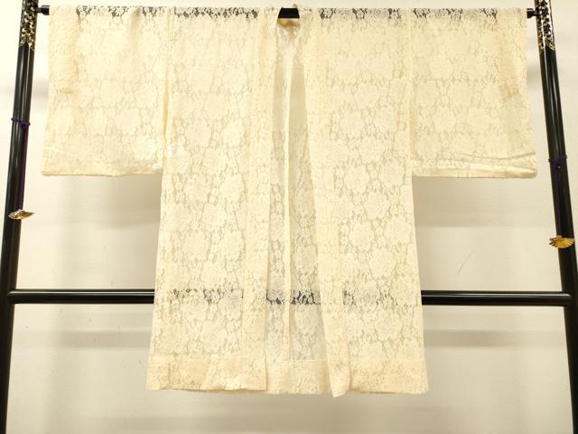 平和屋着物▽羽織 スリーシーズン 春夏秋 塵除け 総レース 草花 レグホーン色 DABH7460fe
