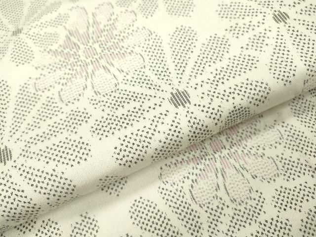 平和屋着物▽上質な紬 単衣 菊尽くし 正絹 逸品 未使用 DABH7468fe