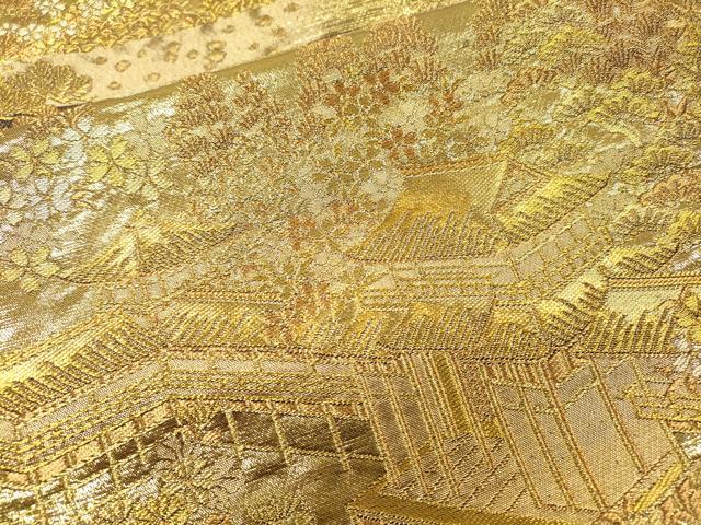 平和屋着物▼京の名門 じゅらく謹製 六通柄袋帯 古都京勝錦繍絵巻 金閣箔 正絹 逸品 DABH7474fe
