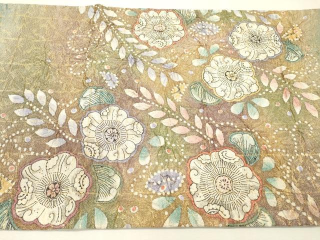 平和屋着物▼太鼓柄袋帯 絞り 辻が花 金糸 正絹 逸品 DABH7513fe