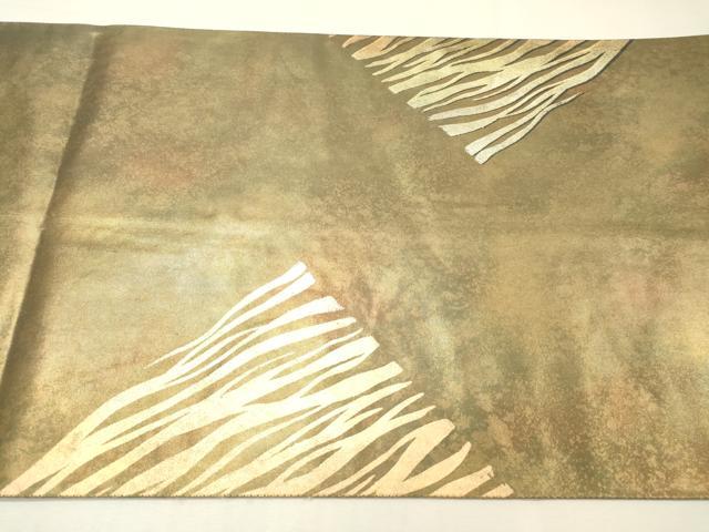 平和屋着物▼太鼓柄袋帯 色紙文 金彩 引箔 正絹 逸品 DABH7555fe