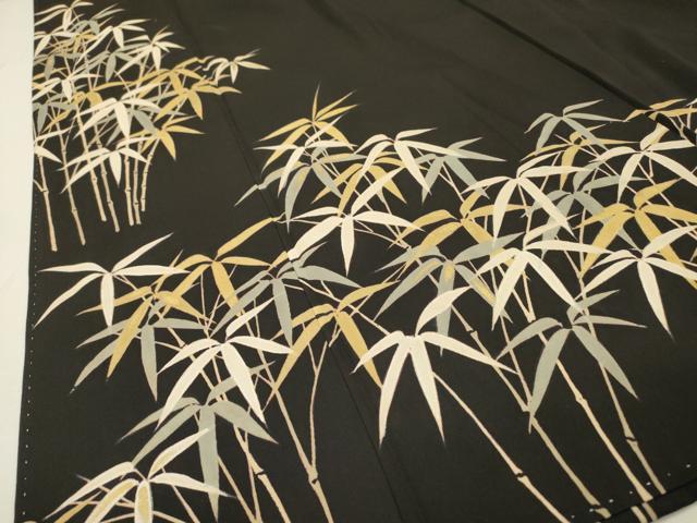 平和屋着物▼豪華黒留袖 笹竹文 金彩 正絹 逸品 DABH7570fe