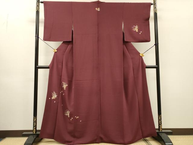 平和屋着物▼訪問着 総刺繍 飾花文 鬼しぼ縮緬 正絹 逸品 DABH7573fe